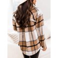 thumbnail image 3 of Almusen Flannel Shirts for Women Plaid Jacket Long Sleeve Shacket Button Down Fall Coats, 3 of 4