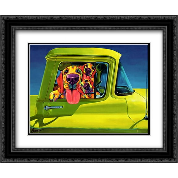 I Wanna Go! 2x Matted 24x19 Black Ornate Framed Art Print by Ron Burns
