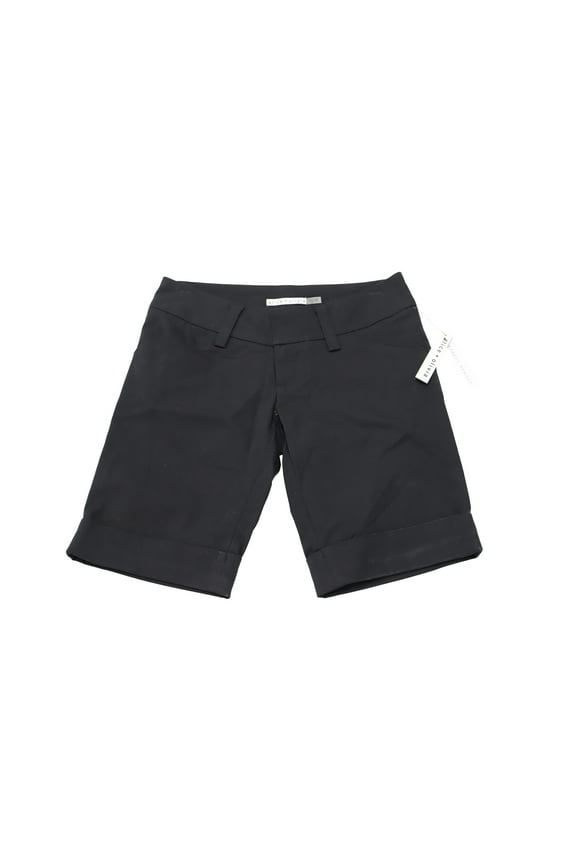 Pre-Owned Alice + Olivia Cuffed Bermuda Shorts in Black Cotton