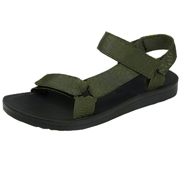 SNJ Women's Open Toe Slide Flat EVA Foam Hook and Loop Sandal