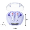 thumbnail image 3 of Earbuds for school, Hwkond Intelligent Digital Display Bluetooth Headset 5.0 Wireless Headphone With Microphone 9D Stereo Gaming Sport Earbuds Headsets, Purple, Up to 60% Off, 3 of 7