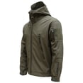 thumbnail image 2 of Chaqueta de senderismo Softshell para hombre, ligera, con capucha, cremallera, Verde Cola Chaqueta de hombre, 2 of 8