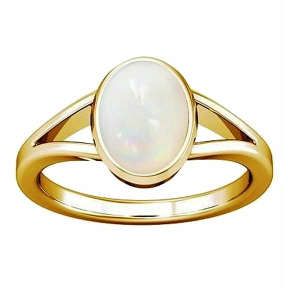 Divya Shakti 5.25-5.50 Carat Opal White Opal Gemstone Panchdhatu Ring For Men & Women