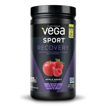 Vegas 20 Piece - Vega Sport Vegan Recovery Powder, Apple Berry, 1.2 Lb, 20 Servings