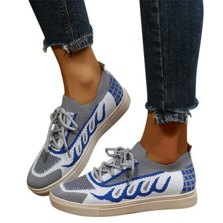 

TAIAOJING Women Casual Spring Summer Casual Sports Lace Running Flying Woven Fashion Shoes Zapatos