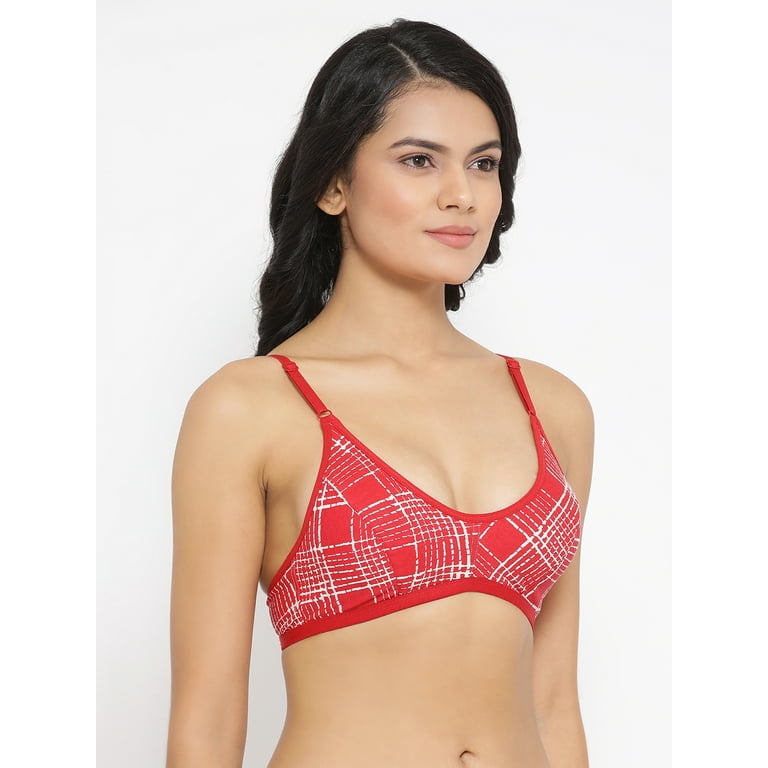 Clovia Non-Padded Non-Wired Full Coverage Printed T-Shirt Bra in