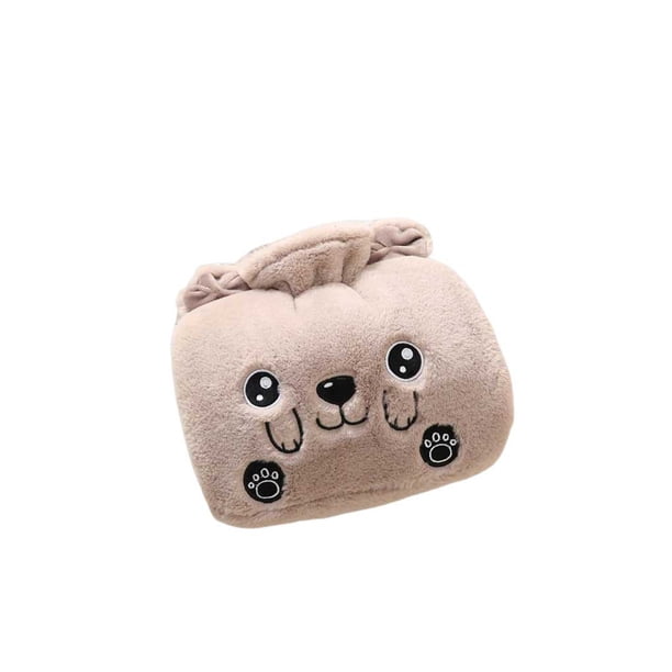 Toystoory Bolsa de agua caliente linda cubierta de felpa botella de calefacción de llenado de agua vientre de invierno mano portátil al aire Suministros térmicos tipo 4