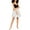 Off White/Black, variant on Teeze Me Womens Velvet Metallic Fit & Flare Dress Black-Ivory 0