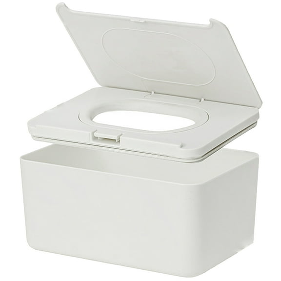 PBPBOX Container for Wipes Wipes Dispenser Box White Plastic Sealed Container for Home Use 1Pack