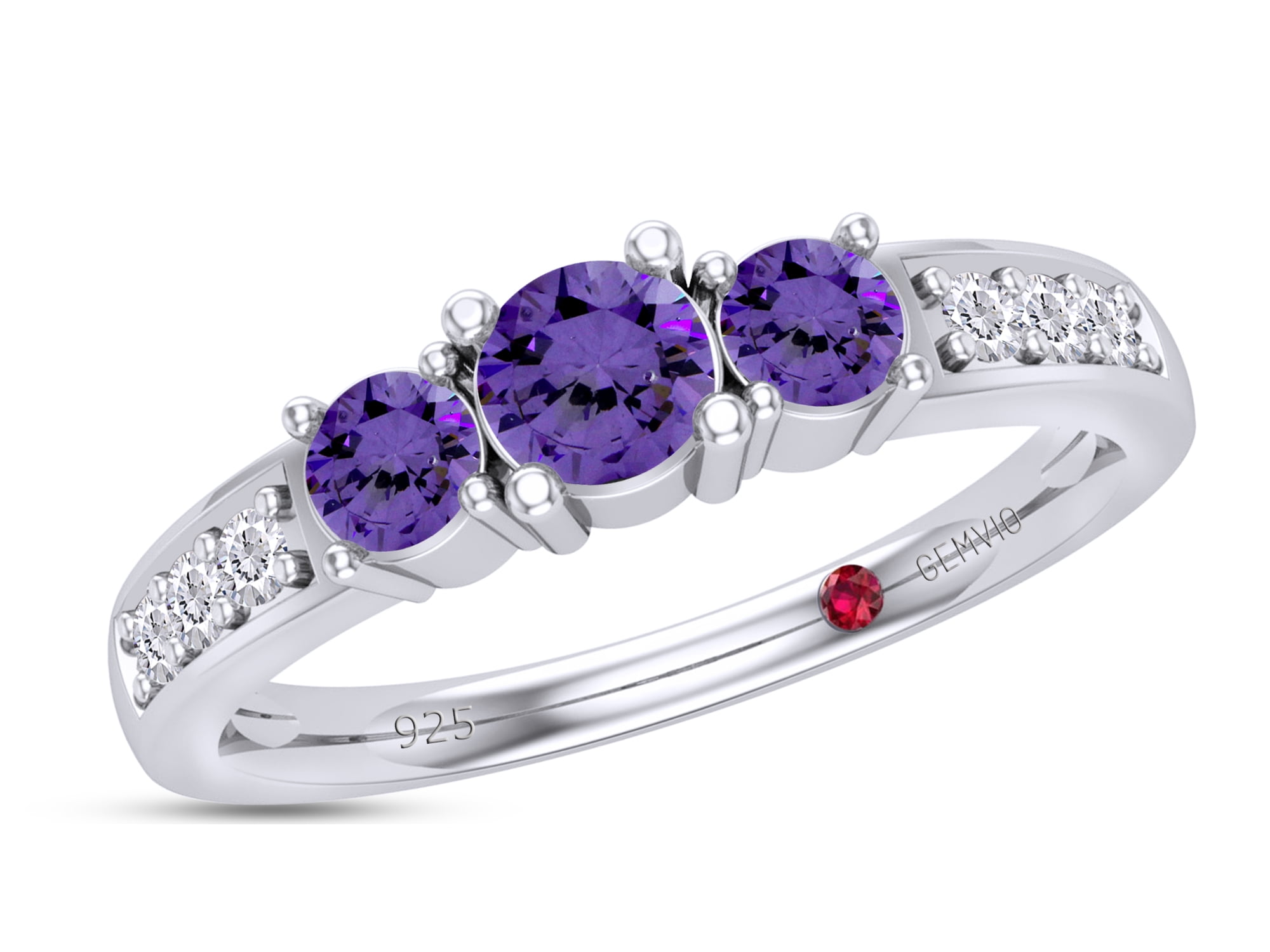 Eternity Collection Band 0.40 Ctw Amethyst Gemstone Stackable Ring Gift For Her