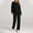 Black, variant on Frostluinai Womens 2 Piece Sweatsuits Sets Long Sleeve Crewneck Sweatshirts High Waist Drawstring Straight Leg Pants Solid Athletic Tracksuits
