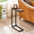 thumbnail image 5 of C-Shaped End Table Set of 3 - Rustic Brown, Slim Sofa Side Table for Small Spaces, 5 of 7