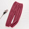 thumbnail image 7 of HAOTAGS Womens Pajama Pants,Lounge Pants Casual Loose Wide Leg Warm Sleep Pants Wine M, 7 of 7