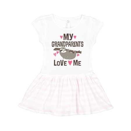 

Inktastic My Grandparents Love Me Sloth Gift Toddler Girl Dress