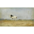 thumbnail image 2 of Stanislas Lépine 24x15 Black Ornate Framed Double Matted Museum Art Print Titled: A Plow Horse in a Field (1870-1874), 2 of 5