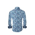 thumbnail image 2 of Mens PREMIERE Long Sleeve Button Down Dress Shirt Blue Paisley Bubble, 2 of 3