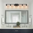 thumbnail image 5 of KAWOTI 6-Light Dimmable Vanity Light with Clear Glass Shade, Black Modern Bathroom Vanity Light Fixtures, 5 of 8