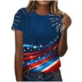 thumbnail image 5 of Cavosen Patriotic Clothes for Women Petite 4th of July Short Sleeve Crew Neck Tops American Flag Print T Shirts Lady XL Red White and Blue Casual Tops Patriotic Tunic Tees 2025 Patriotic Clothes, 5 of 5