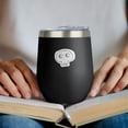 thumbnail image 2 of Skull 12oz Insulated Wine Tumbler with Lid and Straw – Double Wall Vacuum Mug Stainless Steel 304 Interior for Hot & Cold Drinks Coffee, Wine, Cocktails, 2 of 5
