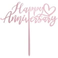 thumbnail image 2 of Happy Anniversary (Heart) - Love Themed Rose Gold Cake Topper for Proposal, Wedding, Bridal Shower or Anniversary Cake (Pack of 2), 2 of 5