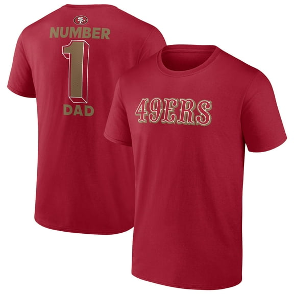 Men's-Fanatics Scarlet San Francisco 49ers Big & Tall Number One Dad T-Shirt