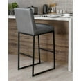 thumbnail image 3 of Home Square 30" Modern Polyurethane Barstool in Dark Gray & Black - Set of 3, 3 of 11