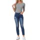 thumbnail image 2 of INSPIRE CHIC Camisetas de Mujer de Manga Corta Cuello Barco Ajustadas Casual Color Gris Claro S, 2 of 6