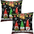 thumbnail image 2 of Merry Christmas Throw Pillow Covers Set of 2 Black Gnomes Pillowcases 20x20 Inch Holiday Decorative Throw Cushion Case for Home Sofa Couch, 2 of 6