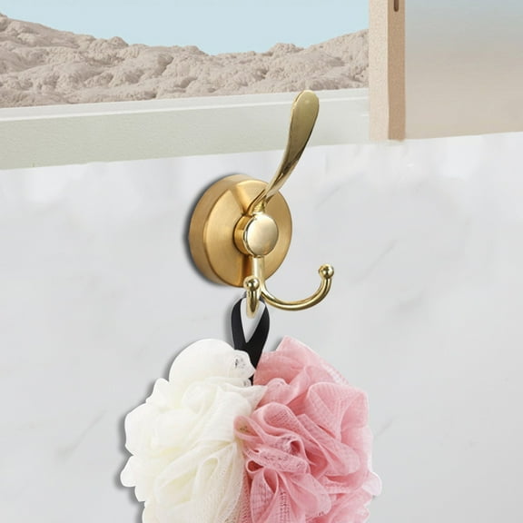 Aodebiao Suction Cup Hooks for Shower - Towel Hooks for Bathroom, Removable Stainless Steel Towel Holder, Bath Triple Hooks Waterproof & Rustproof Robe Hangers for Door Glass Tiles Mirrors