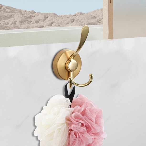 Gancho de baño con ventosa | Soporte de pared de acero inoxidable sin taladro | Soporta hasta 22 lbs | Gancho de almacenamiento extraíble para toallas, sombreros, ropa | 1 Paquete,