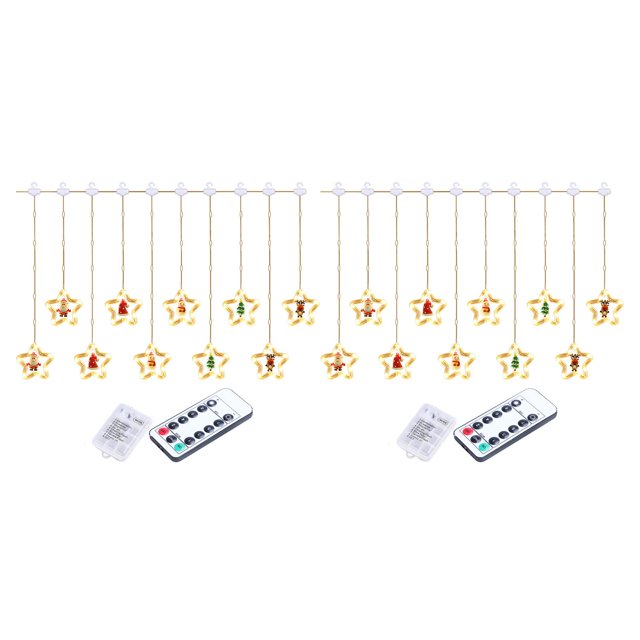 2x String Lamp Multifunctional Hanging Lights for Garden Window Patio
