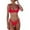 Red, variant on Women's Solid Scoop Neck Push Up Padded Brazilian Thong Bikini Swimsuit Bathing Suit