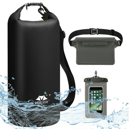 Vbiger Dry Bag 10L Roll Top Sack Waterproof Bag with Cellphone Bag and ...