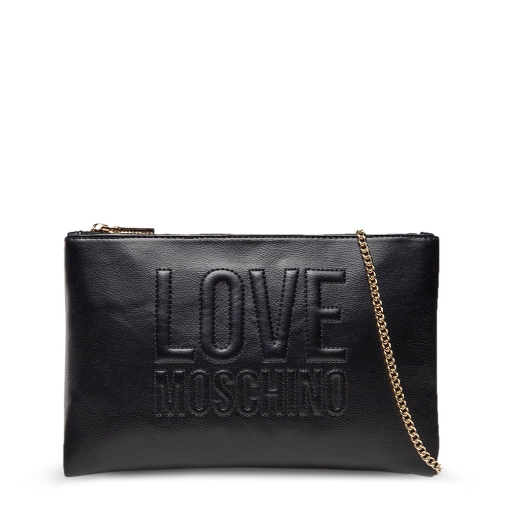 moschino black clutch bag