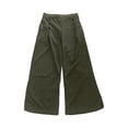 thumbnail image 4 of Lroveb Wide Leg Pants for Women, Womens High Waisted Culottes Palazzo Pants, Thin Loose Sweatpants Comfortable Jogging Pants With Pockets Casual Khaki, 4 of 5