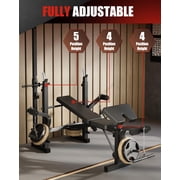 Luku Olympic Weight Bench Set, Multi-Function Bench Press Rack Set with Leg Developer & LAT Pulldown, Foldable Chest Press Bench with Preacher Curl Pad for Home Gym Full Body Workout