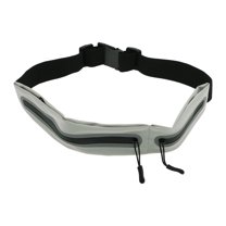 Unique Bargains 1 Pc Double Pocket Running Waist Pack for Hiking Gym Polyester Light Gray, Black