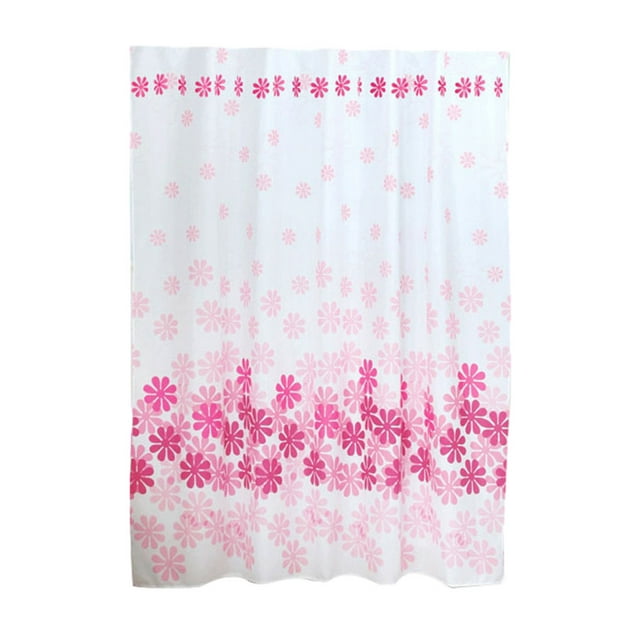 relayinert Bathroom Beautiful With Waterproof Flower Shower Curtain Easy To Install pink 180cm*180cm 1Set
