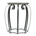 thumbnail image 2 of Side End Table, Gray Iron Frame, Round Brown Mango Wood Top, 21 Inch, 2 of 3