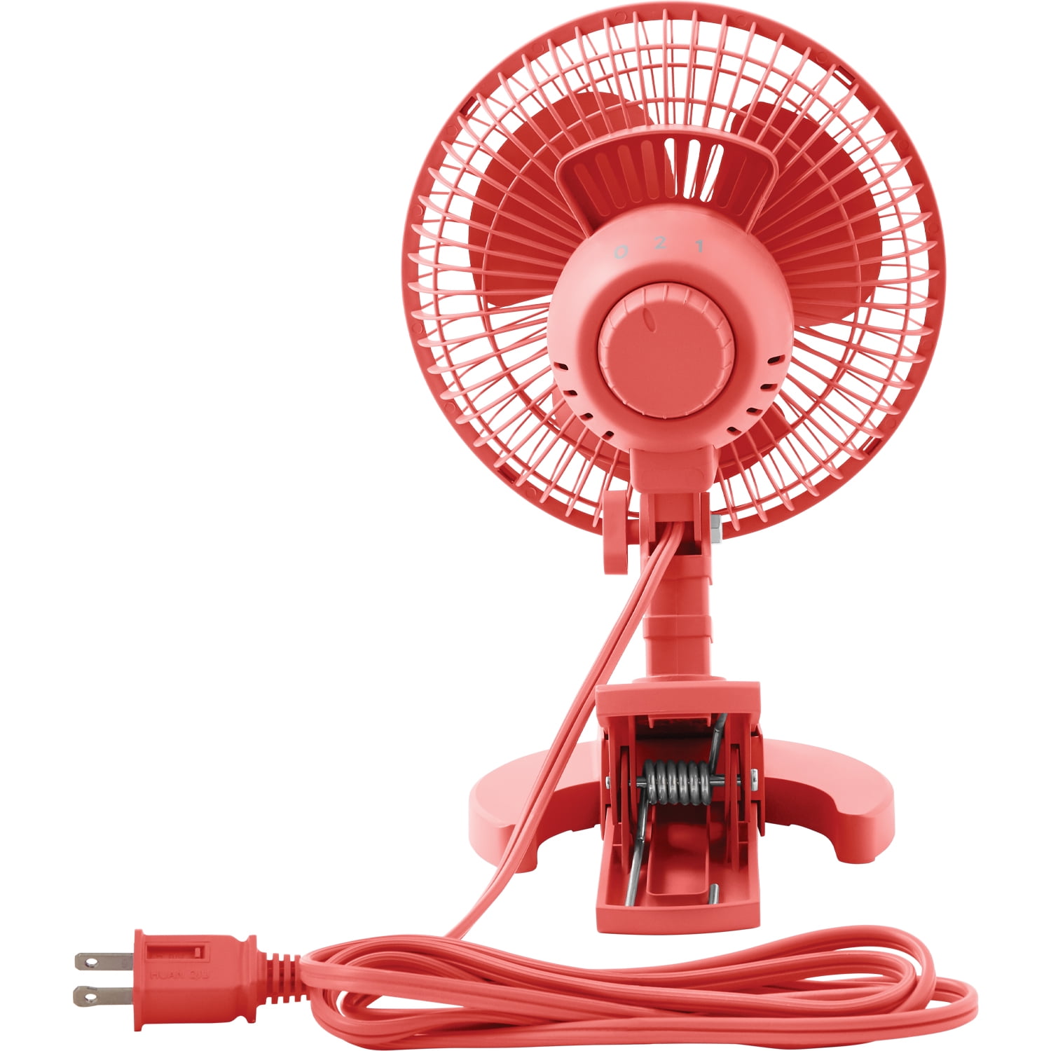 Mainstays 6" Desktop, Clip AC Electric Household Personal Fan With 2 Speed Coral Fire