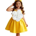 thumbnail image 2 of ATOGUTA Girls' Special Occasion Dresses Sleeveless Summer Dress Kids Casual Loose Beach Princess Dresses Size 2T-8. Yellow, 2 of 5
