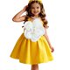 thumbnail image 1 of Faldas Plisadas para Niñas Color Sólido de Moda Y Cómodo Tridimensional Floral Embellecido sin Mangas Falda Hinchada, 1 of 5