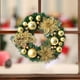 thumbnail image 5 of Corona de Navidad artificial de 12 pulgadas para colgar en la puerta | Hojas de Plata Dorada de Bayas Rojas | Tela de plástico duradera | Decoración navideña para el hogar con acento festivo |, 5 of 6