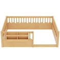thumbnail image 5 of Bellemave Full Size Floor Bed with Bookshelf and Rails, Montessori Bed Frame with Fence, Wood Full Size Bed Easy Assemble（Natural）, 5 of 8