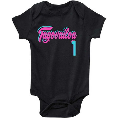 

BLACK Dolphins Tua Tagovailoa Vice City Baby 1 Piece