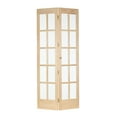thumbnail image 2 of Pinecroft Traditional 30 x 80 Solid Wood Frosted Glass Bifold Closet Door, Unfinished, 2 of 8