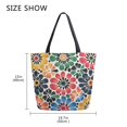 thumbnail image 5 of FORMRS Womens Canvas Tote Bag with Zipper Inner Pocket Shoulder Handbag, Dark Floral, 5 of 7