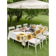 thumbnail image 3 of Modern Elephants Outdoor Tablecloth - 60x84 Inch Rectangle Dining Table Cover, Spring Summer Watercolor Sunflowers Daisy Waterproof Outdoor Table Cloth with Umbrella Hole & Zipper for Picnic/Patio, 3 of 7