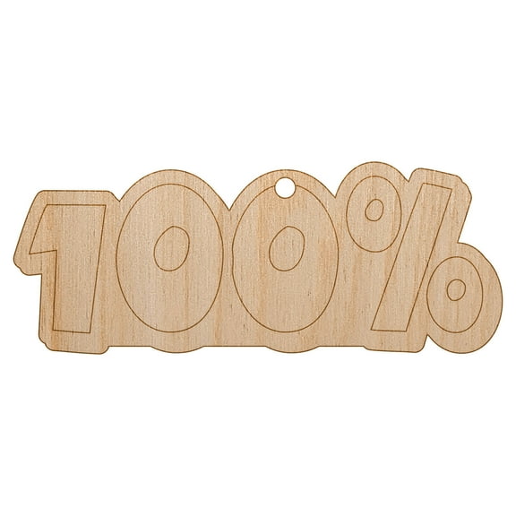 100 Percent Grade School Wood Holiday Christmas Tree Ornament Unfinished DIY Pre-Drilled Craft