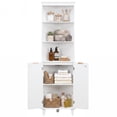 thumbnail image 2 of Costway 68" Tall Corner Cabinet with Fluted Doors, Modern Bathroom Floor Storage Cabinet White, 2 of 10
